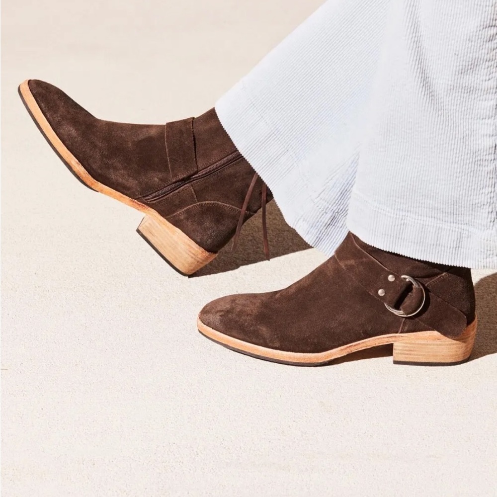 Free People Vienna Suede Moto Boots NWOT